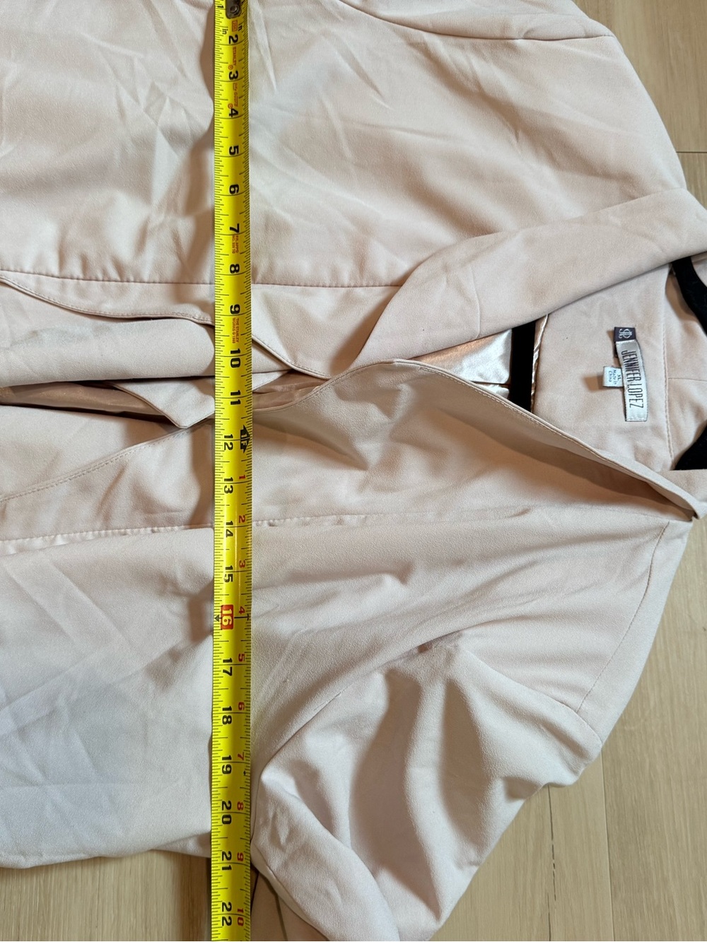 Jennifer Lopez Blush Pink Cropped Open Front Blazer XL Stretch Career Jacket - Picture 8 of 8